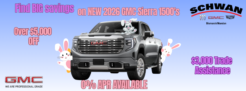 FIND BIG SAVINGS ON NEW 2026 GMC SIERRA 1500'S 0%APR AVAILAB