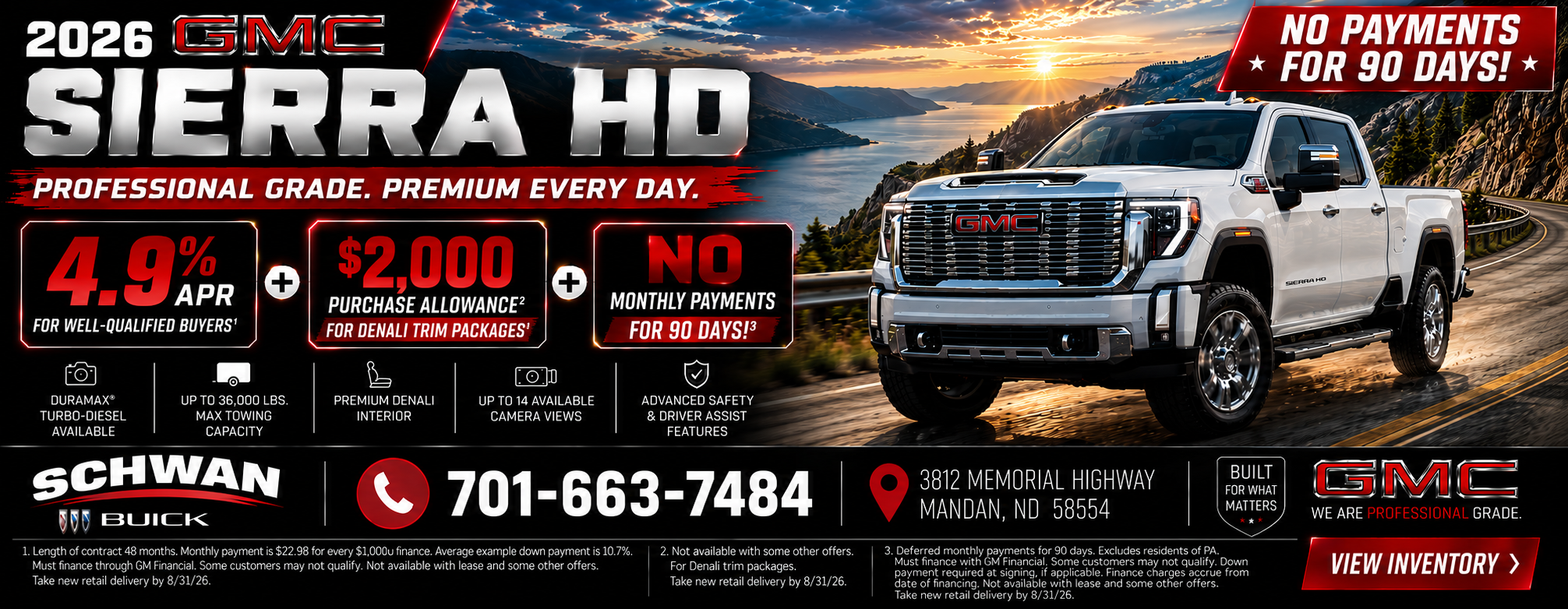 2026 GMC SIERRA HD 4.9% APR FOR 4 YEARS 